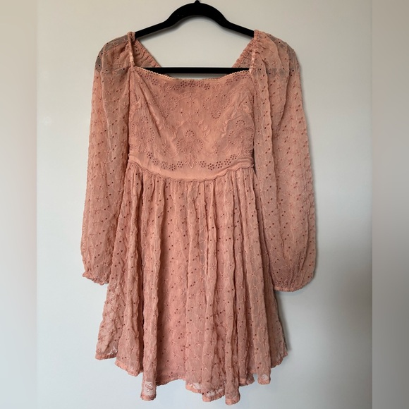 NWOT! FREE PEOPLE Malina Mini Dress In Sun Blush - Picture 3 of 7